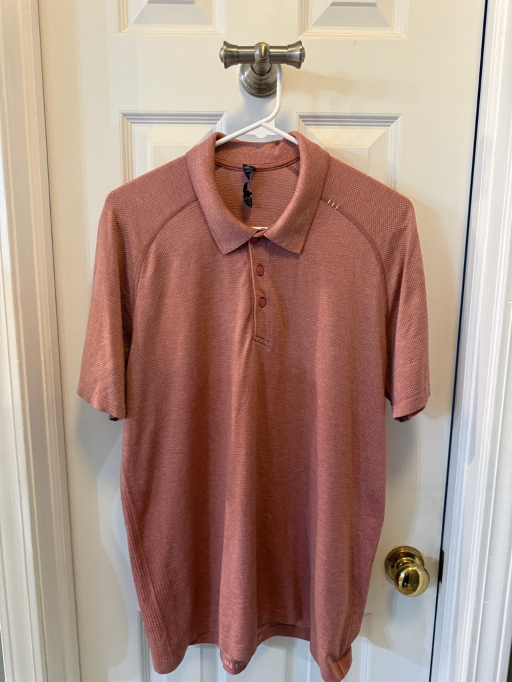 lululemon athletica Men's Short Sleeve Polo in Rusty Rose - Picture 2 of 10